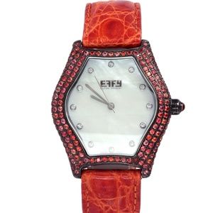 Orange Sapphire Diamond 4.73 Ct Luxury Watch
